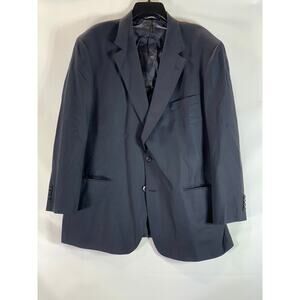BROOKS BROTHERS Men's Black Wool Herringbone Two-Button Blazer SZ 48R